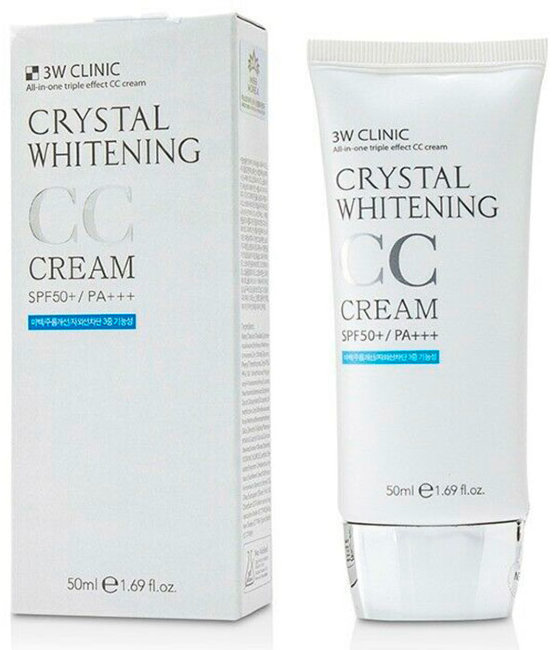 3W Clinic Crystal Whitening CC Cream SPF50+/PA+++ #1 Осветляющий СС-крем, 50 мл 3W Clinic Crystal Whitening CC Cream SPF50+/PA+++ #1 Осветляющий СС-крем, 50 мл