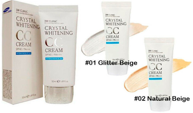 3W Clinic Crystal Whitening CC Cream SPF50+/PA+++ #1 Осветляющий СС-крем, 50 мл 3W Clinic Crystal Whitening CC Cream SPF50+/PA+++ #1 Осветляющий СС-крем, 50 мл