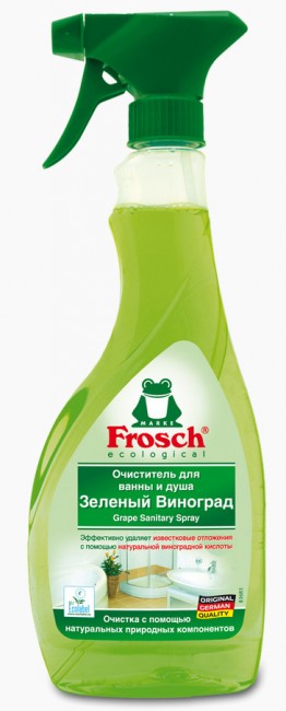 Frosch Очиститель для ванны и душа Зеленый виноград, 500 мл Frosch Очиститель для ванны и душа Зеленый виноград, 500 мл