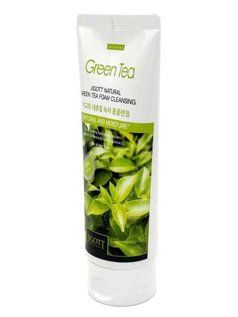 Jigott Пенка для умывания с экстрактом зеленого чая Natural Green Tea Foam Cleansing, 180 мл Jigott Пенка для умывания с экстрактом зеленого чая Natural Green Tea Foam Cleansing, 180 мл