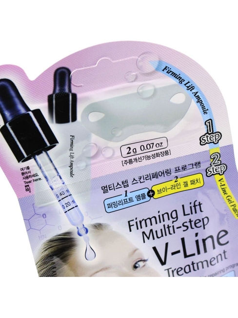 Purederm Двухшаговый комплекс для подтяжки V-линии с гелевым патчем Firming Lift Multi-Step V-Line Treatment, 1 шт Purederm Двухшаговый комплекс для подтяжки V-линии с гелевым патчем Firming Lift Multi-Step V-Line Treatment, 1 шт