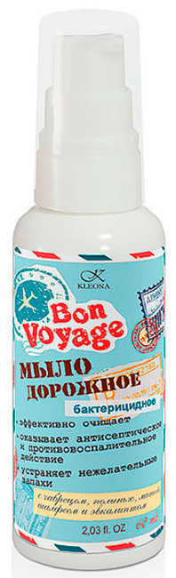 Kleona Мыло Дорожное Бон Вояж бактерицидное, 60 мл Kleona Мыло Дорожное Бон Вояж бактерицидное, 60 мл