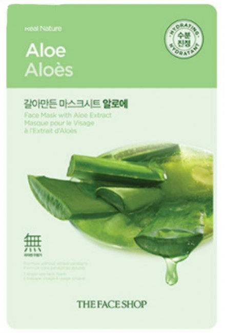 THE FACE SHOP Real Nature Aloe Face Mask Тканевая маска с экстрактом алоэ, 20 г THE FACE SHOP Real Nature Aloe Face Mask Тканевая маска с экстрактом алоэ, 20 г
