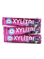 LOTTE Жевательная резинка с ксилитом Виноград Xylitol Grape, 3 шт х 21 г