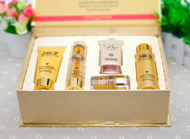 Bioaqua 24K Gold Skin Care Набор для ухода за лицом, 5 предметов Bioaqua 24K Gold Skin Care Набор для ухода за лицом, 5 предметов