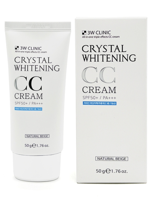 3W Clinic Осветляющий CC крем натуральный беж Crystal Whitening CC Cream SPF50+/PA+++ Natural Biege, 50 г 3W Clinic Осветляющий CC крем натуральный беж Crystal Whitening CC Cream SPF50+/PA+++ Natural Biege, 50 г