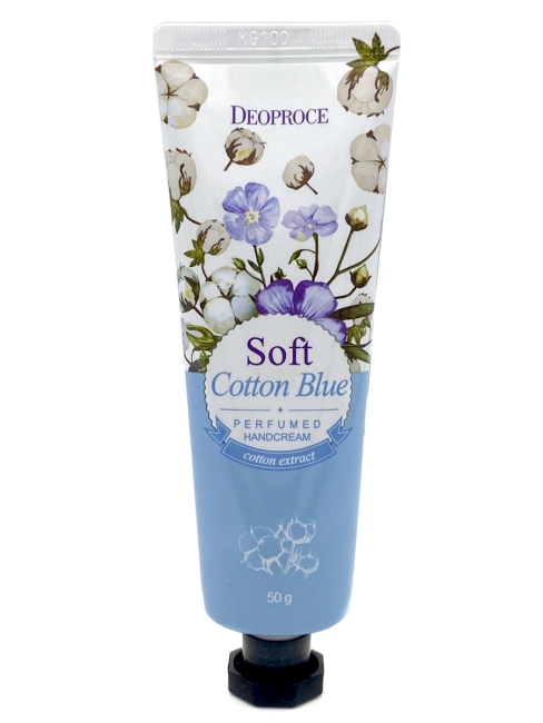 Deoproce Крем для рук парфюмированный с экстрактом хлопка Soft Cotton Blue Perfumed Hand Cream, 50 г Deoproce Крем для рук парфюмированный с экстрактом хлопка Soft Cotton Blue Perfumed Hand Cream, 50 г