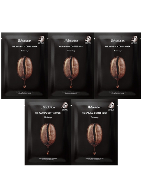 JMsolution Маска для лица успокаивающая с экстрактом кофе The Natural Coffee Mask Calming, 5 шт*30 мл