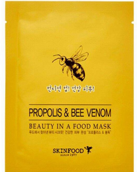 SKINFOOD Beauty In A Food Mask Sheet Propolis & Bee Venom Тканевая Маска для лица с прополисом и пчелиным ядом, 18 мл
