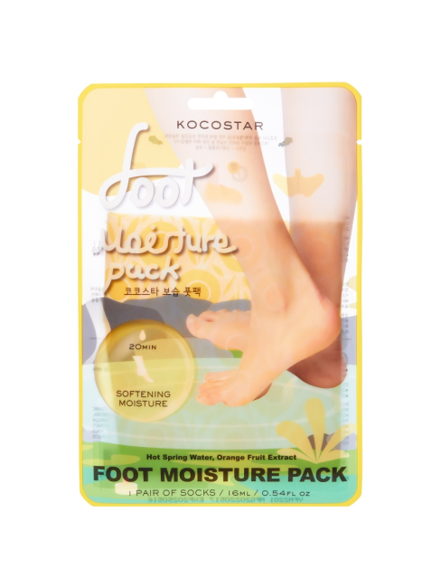 KOCOSTAR Увлажняющая и охлаждающая маска-носочки для ног с экстрактом и водой из горячих источников Foot Moisture Pack Yellow, 16 мл