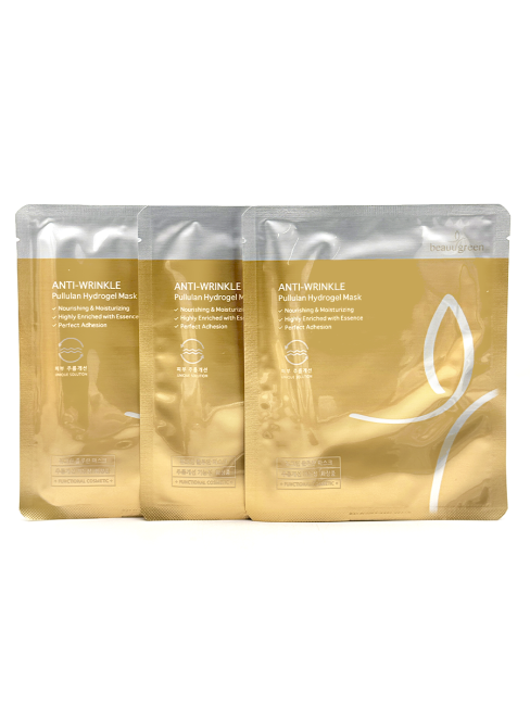 BeauuGreen Комплект омолаживающих гидрогелевых масок для лица с Пуллуланом Pullulan Hydrogel Mask, 3*30 мл