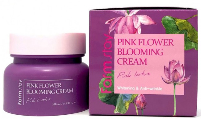 FarmStay Pink Flower Blooming Cream Pink Lotus Крем для лица с экстрактом лотоса, 100 мл