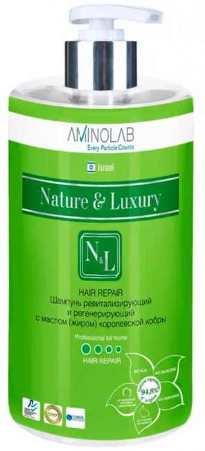 Nature and Luxury Hair Repair Шампунь ревитализирующий и регенерирующий с маслом (жиром) королевской кобры, 730 мл Nature and Luxury Hair Repair Шампунь ревитализирующий и регенерирующий с маслом (жиром) королевской кобры, 730 мл