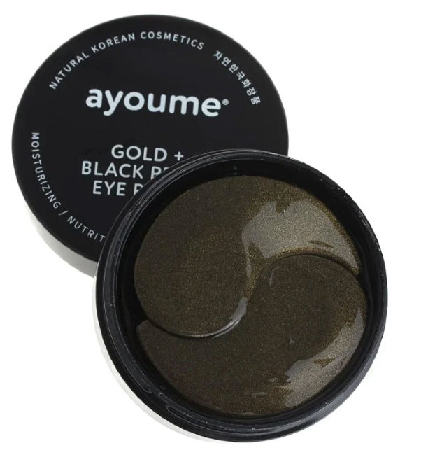 Ayoume Гидрогелевые патчи для глаз с золотом и черным жемчугом Gold + Black Pearl Eye Patch, 60 шт