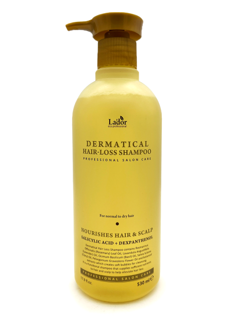 La'dor Бессульфатный шампунь с салициловой кислотой и ментолом против выпадения волос Dermatical Hair Loss Shampoo, 530 мл