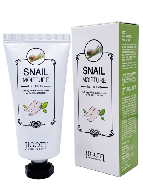Jigott Увлажняющий крем для ног с улиточным муцином Snail Moisture Foot Cream, 100 мл