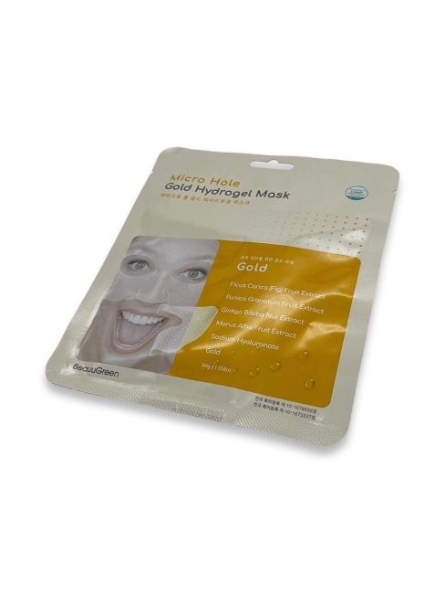 BeauuGreen Маска для лица гидрогелевая с золотом Micro Hole Gold Hydrogel Mask, 28 мл BeauuGreen Маска для лица гидрогелевая с золотом Micro Hole Gold Hydrogel Mask, 28 мл