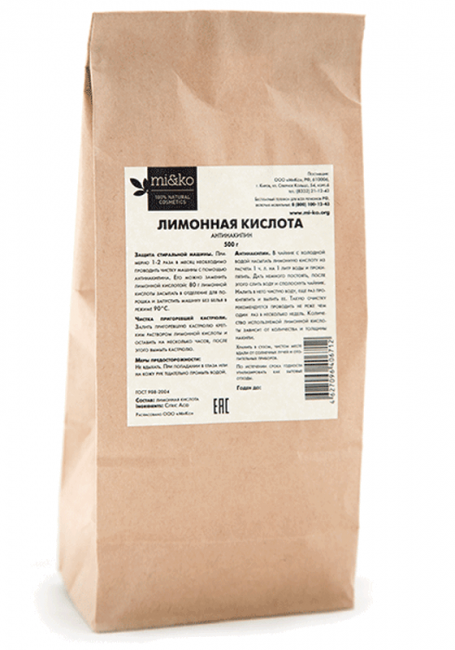 MiKo Антинакипин Лимонная кислота, 500 г MiKo Антинакипин Лимонная кислота, 500 г