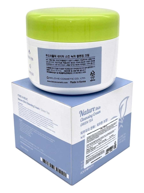 FoodaHolic Крем для лица очищающий с экстрактом зеленого чая Nature Skin Cleansing Cream Green Tea, 300 мл