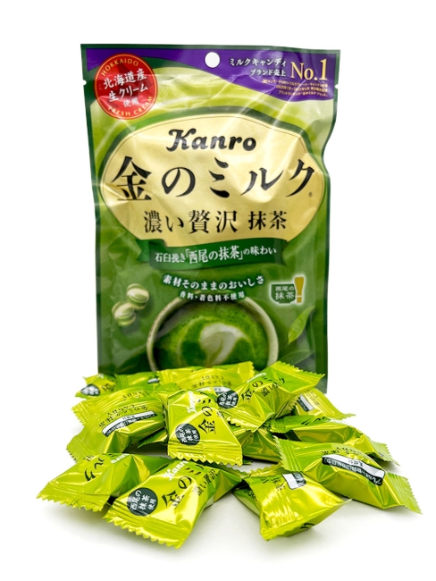 Kanro Конфеты карамель леденцовая молочная со вкусом Зеленого чая матча Premium Matcha Milk Candy, 70 г