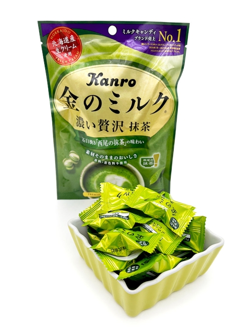 Kanro Конфеты карамель леденцовая молочная со вкусом Зеленого чая матча Premium Matcha Milk Candy, 70 г