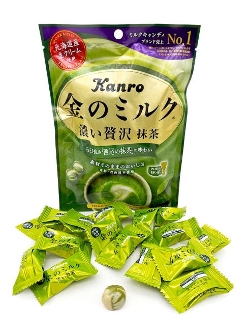 Kanro Конфеты карамель леденцовая молочная со вкусом Зеленого чая матча Premium Matcha Milk Candy, 70 г