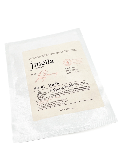 Jmella Парфюмированная тканевая маска для лица "Цветущий пион" N0.01 In France Blooming Peony Mask, 30 мл Jmella Парфюмированная тканевая маска для лица "Цветущий пион" N0.01 In France Blooming Peony Mask, 30 мл