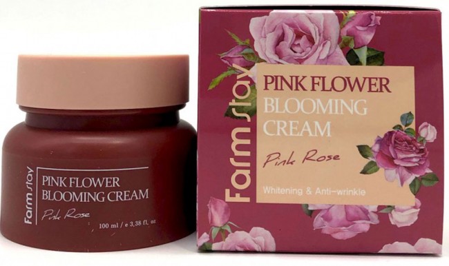 FarmStay Pink Flower Blooming Cream Pink Rose Крем для лица с экстрактом розы, 100 мл