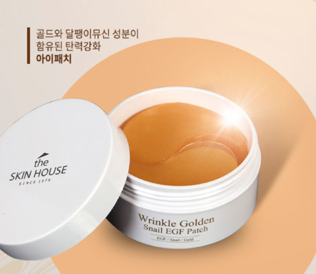 The Skin House Wrinkle Golden Snail EGF Patch Гидрогелевые патчи с EGF, золотом и муцином улитки, 60 шт