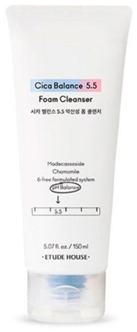 ETUDE HOUSE Cica Balance 5.5 Foam Cleanser Очищающая слабокислотная пенка, 150 мл ETUDE HOUSE Cica Balance 5.5 Foam Cleanser Очищающая слабокислотная пенка, 150 мл