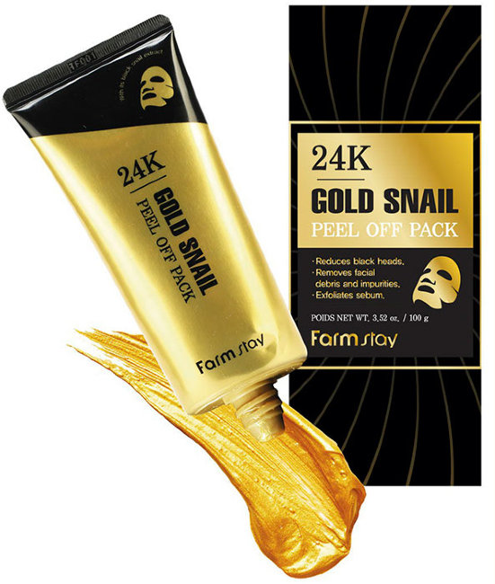 FarmStay 24K Gold Snail Peel Off Pack Маска-пленка с золотом и муцином улитки, 100 г