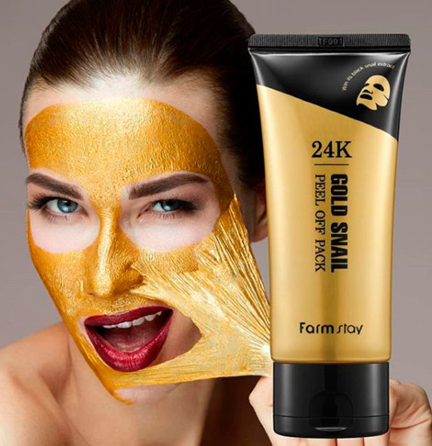 FarmStay 24K Gold Snail Peel Off Pack Маска-пленка с золотом и муцином улитки, 100 г