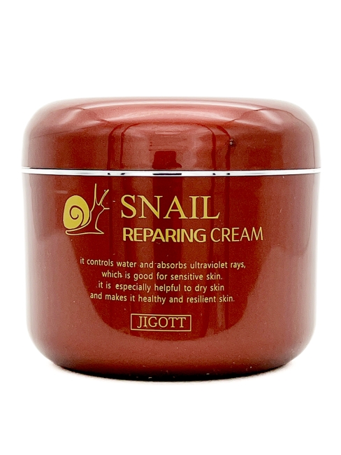 Jigott Крем для лица восстанавливающий с муцином улитки Snail Reparing Cream, 100 г Jigott Крем для лица восстанавливающий с муцином улитки Snail Reparing Cream, 100 г