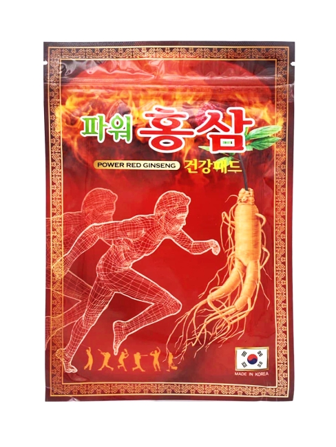 Korean Glu Пластырь обезболивающий с красным женьшенем Power Red Ginseng, 1 уп*20 шт