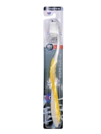 EQ MaxOn Зубная щетка Нано со сверхтонкими щетинками двойной высоты и подвижной изогнутой ручкой с ионами СЕРЕБРА, средней жесткости, Желтая CLEWA Nano Silver Toothbrush Yellow, 1 шт