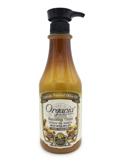 White Organia Шампунь для волос с оливой Расслабляющий Relaxing Olive Essential Hair Shampoo, 750 мл