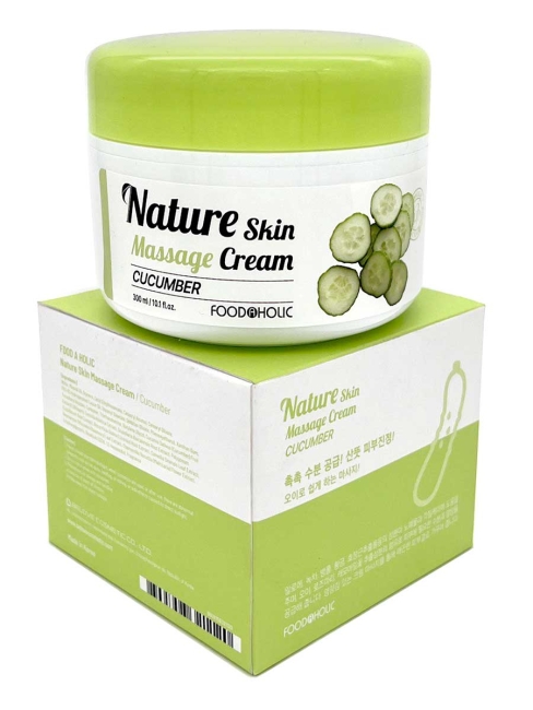 FoodaHolic Крем для лица массажный с экстрактом огурца Nature Skin Massage Cream Cucumber, 300 мл