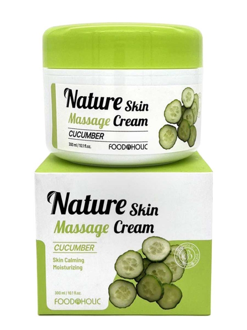 FoodaHolic Крем для лица массажный с экстрактом огурца Nature Skin Massage Cream Cucumber, 300 мл