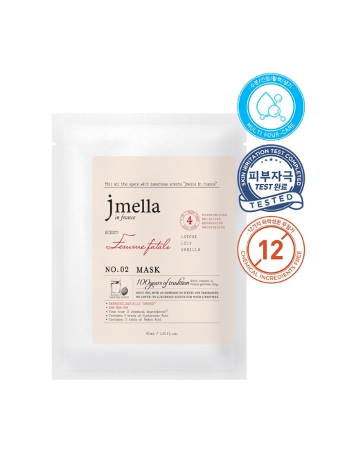 Jmella Парфюмированная тканевая маска для лица "Роковая женщина" N0.02 In France Femme Fatale Mask, 30 мл