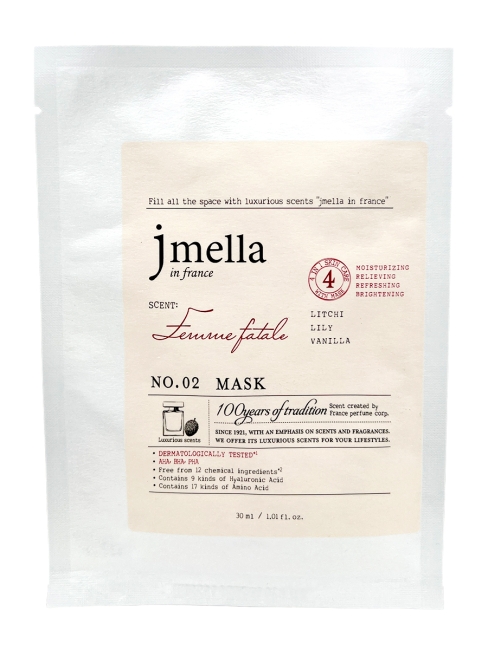 Jmella Парфюмированная тканевая маска для лица "Роковая женщина" N0.02 In France Femme Fatale Mask, 30 мл