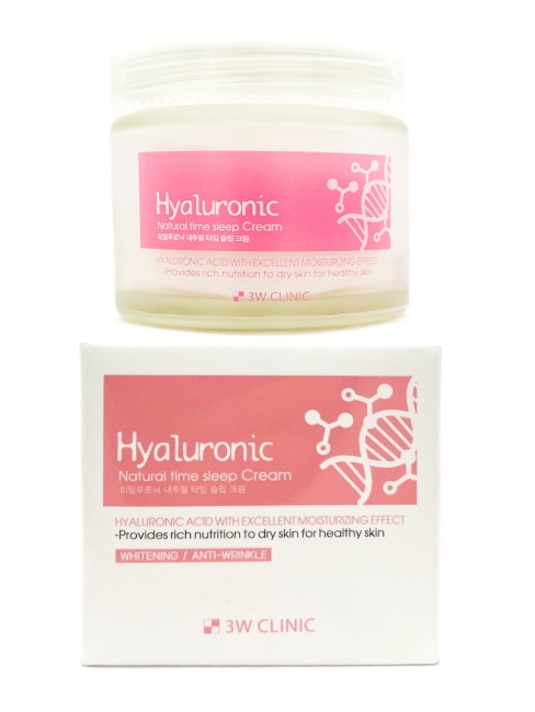 3W Clinic Крем для лица ночной с гиалуроновой кислотой Cream Time Sleep Hyaluronic Natural, 70 г