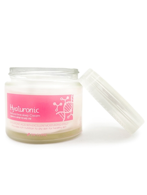 3W Clinic Крем для лица ночной с гиалуроновой кислотой Cream Time Sleep Hyaluronic Natural, 70 г