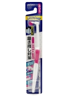 Ebisu Дополнительная зубная щётка для чистки зубно-десневого пространства и при ношении брекет-систем средней жёсткости розовая, 1 шт