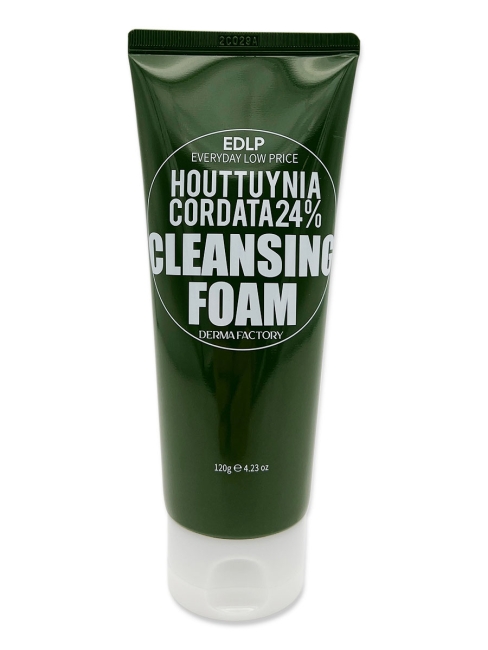 Derma Factory Пенка для умывания лица с экстрактом цветка хауттюйнии Houttuynia Cordata 24% Cleansing Foam, 120 мл