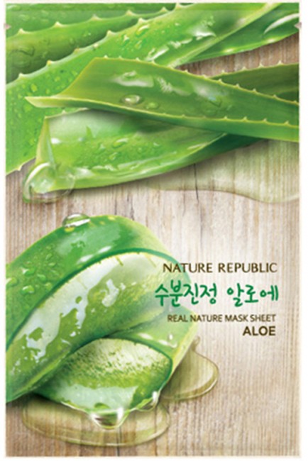 NATURE REPUBLIC Real Nature Mask Sheet Aloe Тканевая маска для лица с экстрактом алоэ, 23 мл