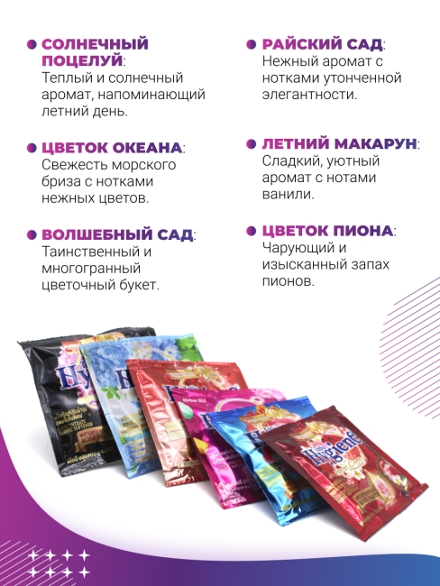 Hygiene Кондиционер для стирки парфюмированный набор из 6 ароматов №1, 6 x 20 мл