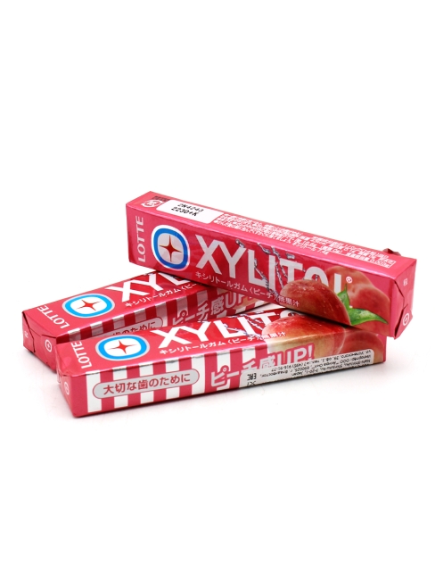 LOTTE Жевательная резинка с ксилитом Персик Xylitol Peach, 3 шт х 21 г