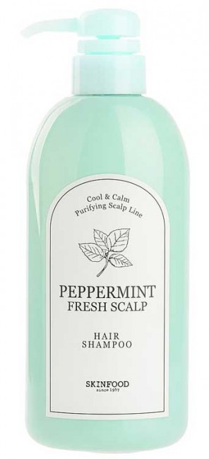Skinfood Peppermint Fresh Scalp Shampoo Охлаждающий шампунь для волос с экстрактом перечной мяты, 500 мл