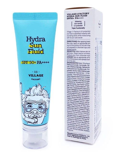 Village 11 Factory Увлажняющий солнцезащитный крем-флюид Hydra Sun Fluid SPF50+ PA++++, 50 мл Village 11 Factory Увлажняющий солнцезащитный крем-флюид Hydra Sun Fluid SPF50+ PA++++, 50 мл