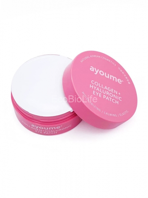Ayoume Гидрогелевые патчи с коллагеном и гиалуроновой кислотой Collagen + Hyaluronic Eye Patch, 60 шт
